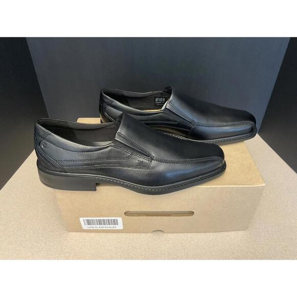 Cap Toe Ecco Comfortable Dress Shoes New! Mens ECCO New Jersey Black  Leather Slip-On Size Nice!!!